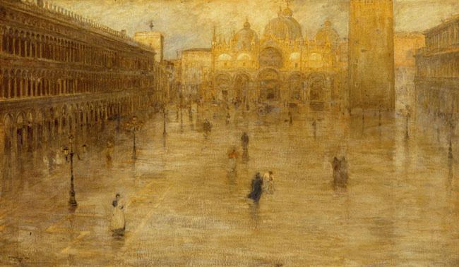 Pietro Fragiacomo Die Piazza San Marco Sweden oil painting art